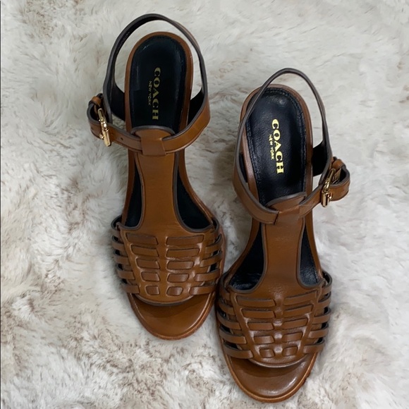 COACH Izzy Mat Calf/Mat Calf Slingback Heels - Picture 3 of 8